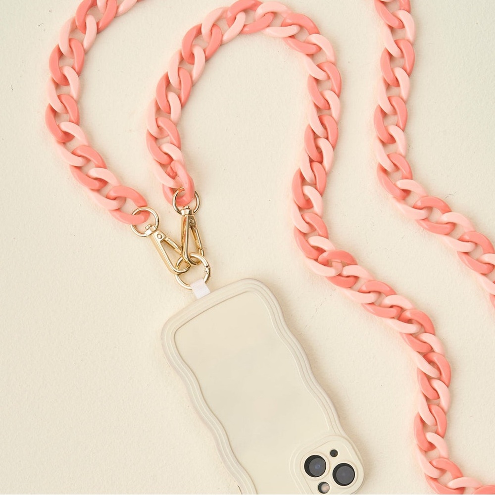 The Darling Effect Crossbody Phone Chain Pink/Peach NWT